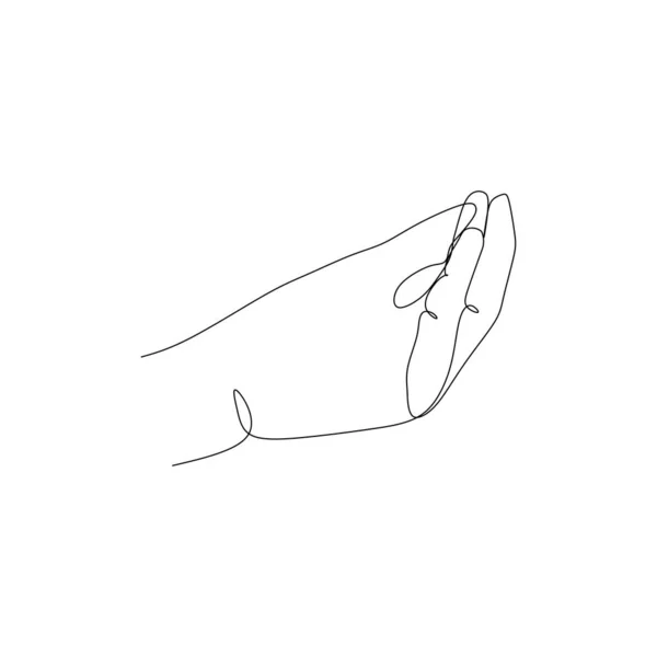 Continuous Line Draw Design Vector Illustration Sign Symbol Hand Gestures — ストックベクタ