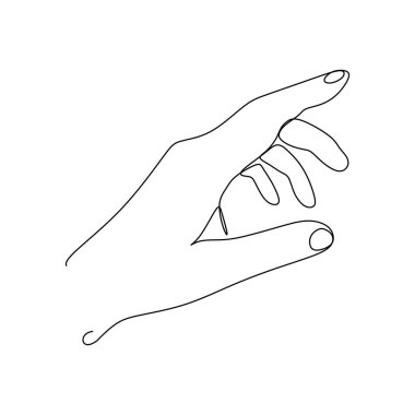 Wrist hand gesture Single line drawing. Sign and symbol of hand gestures. Single continuous line drawing. Hand drawn style art doodle isolated on white background illustration