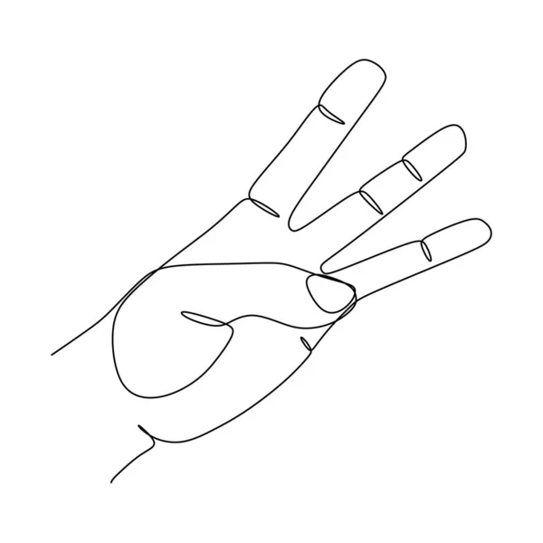 Wrist Hand Gesture Single Line Drawing Hand Sign Symbol Hand — 스톡 벡터