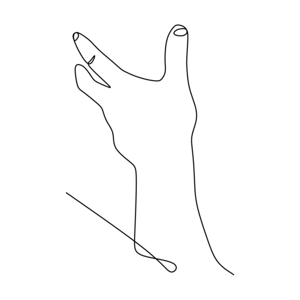 Wrist Hand Gesture Single Line Drawing Hand Sign Symbol Hand — Vetor de Stock