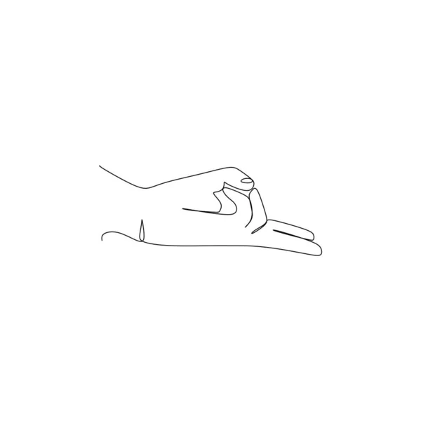 Wrist Hand Gesture Single Line Drawing Hand Sign Symbol Hand — стоковый вектор