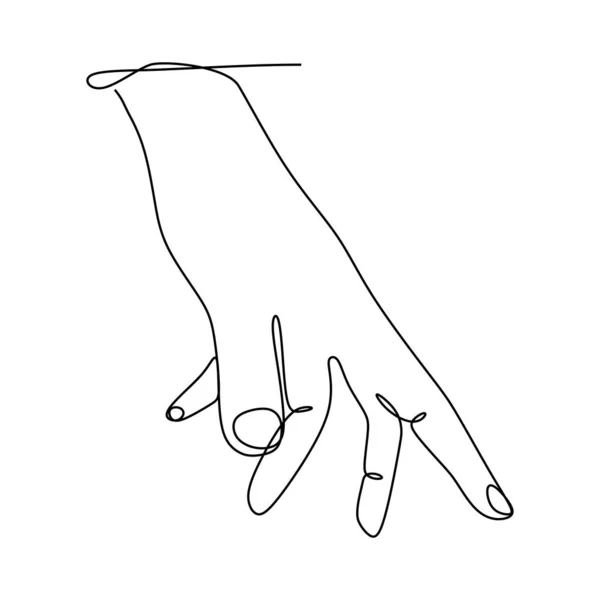 Wrist Hand Gesture Single Line Drawing Sign Symbol Hand Gestures — Wektor stockowy