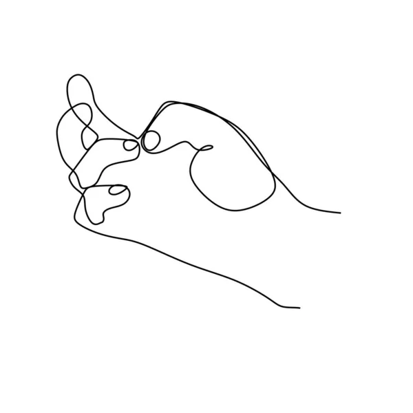 Checking Nail Hand Gesture Continuous Line Draw Design Sign Symbol — Wektor stockowy