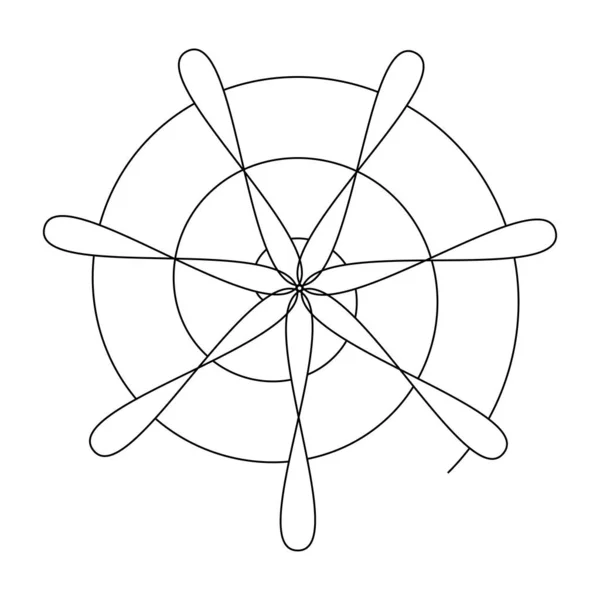 Vector Spiral Star Black White Geometric Strokes Lines Patterns White — Stock Vector