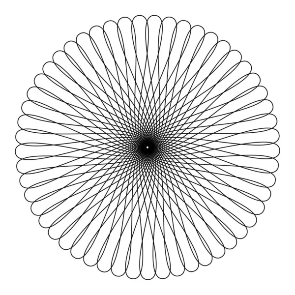 Beyaz Arkaplanda Siyah Beyaz Geometrik Çizgiler Var Mandala Deseni Vektör Grafikler