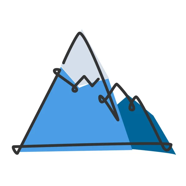 Single continuous line drawing mountains. . Simple colored line drawing vector illustration for nature and traveling concept