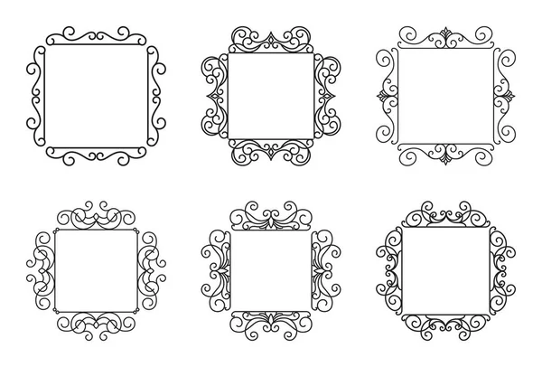 Set Vintage Frames Vectorillustratie — Stockvector