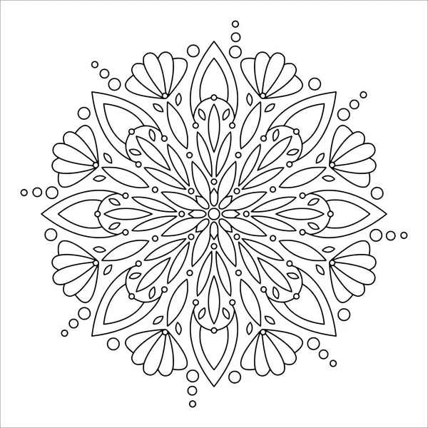 Mandala Estilo Mehndi Ilustração Desenhada Mão Vetorial Para Colorir Livro — Vetor de Stock