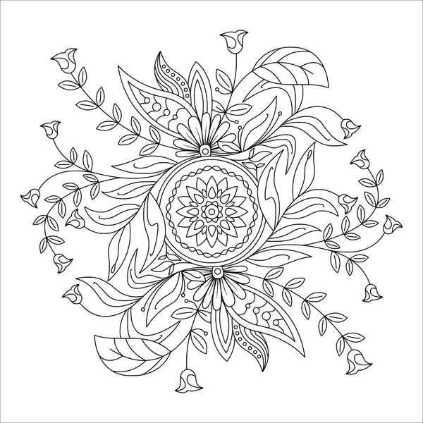 Vector Illustration Beautiful Floral Background Mandala — Stock Vector