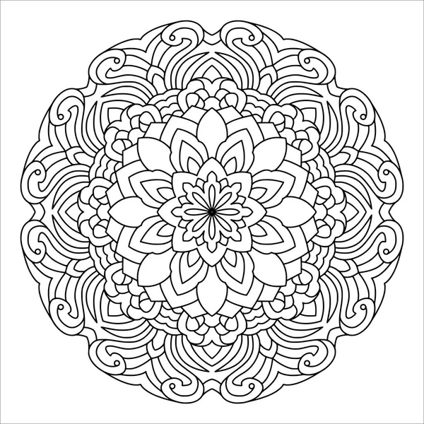 Mandala Vector Relaxation Hand Drawn Design Pattern Mandala Template Page — Stock Vector