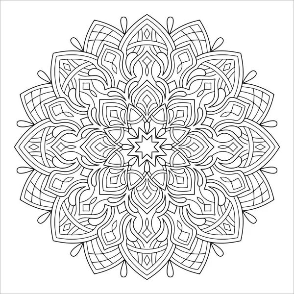 Mandala Vector Relaxation Hand Drawn Design Pattern Mandala Template Page — Stock Vector