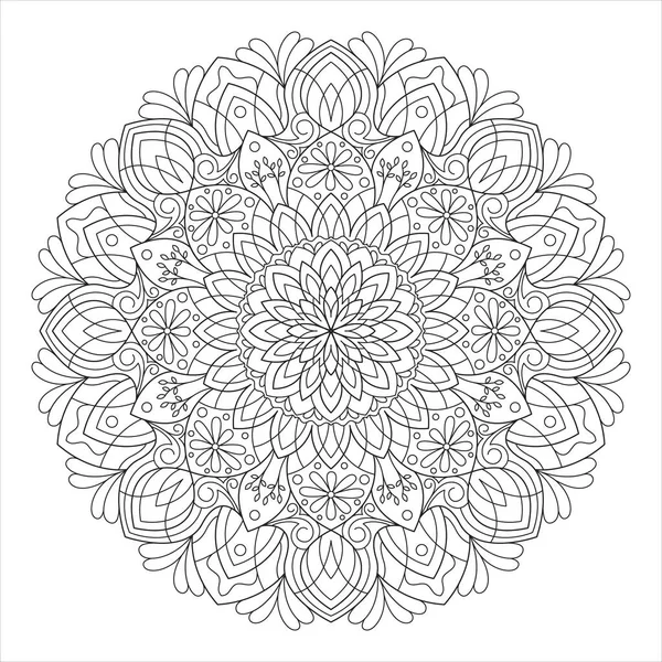 Modèle Mandala Ornement Rond Pour Livre Colorier Page Etc — Image vectorielle