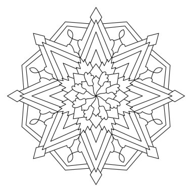 Vektör el karalama mandala. Boyama kitabı için stres önleyici boyama sayfası. Özet.