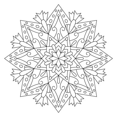 Vektör el karalama mandala. Boyama kitabı için stres önleyici boyama sayfası. Özet.