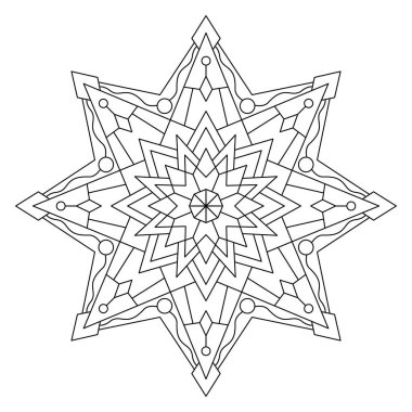 Vektör el karalama mandala. Boyama kitabı için stres önleyici boyama sayfası. Özet.