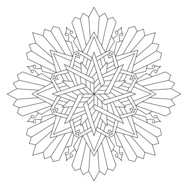 Vektör el karalama mandala. Boyama kitabı için stres önleyici boyama sayfası. Özet.