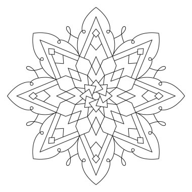 Vektör el karalama mandala. Boyama kitabı için stres önleyici boyama sayfası. Özet.