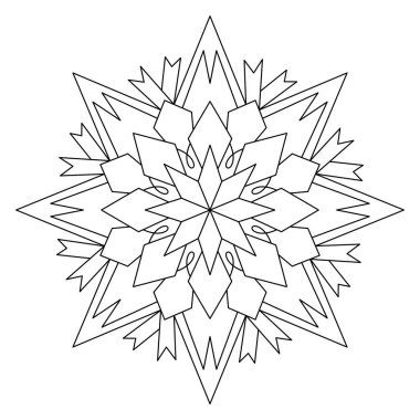 Vektör el karalama mandala. Boyama kitabı için stres önleyici boyama sayfası. Özet.