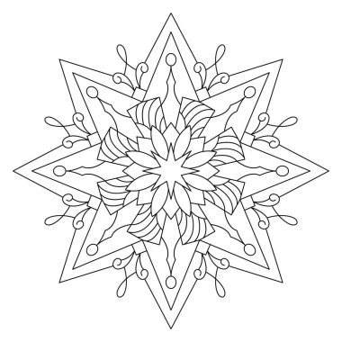 Vektör el karalama mandala. Boyama kitabı için stres önleyici boyama sayfası. Özet.