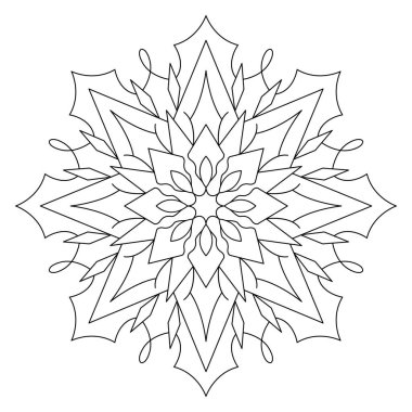 Vektör el karalama mandala. Boyama kitabı için stres önleyici boyama sayfası. Özet.