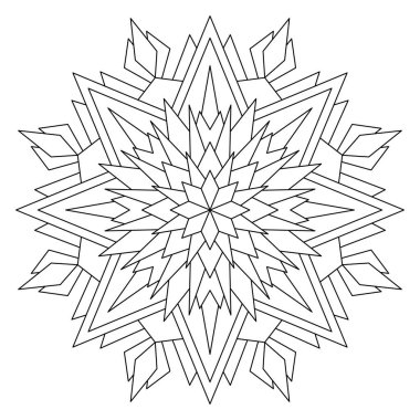 Vektör el karalama mandala. Boyama kitabı için stres önleyici boyama sayfası. Özet.