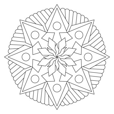 Vektör el karalama mandala. Boyama kitabı için stres önleyici boyama sayfası. Özet.