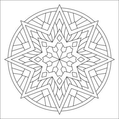 Vektör el karalama mandala. Boyama kitabı için stres önleyici boyama sayfası. Özet.