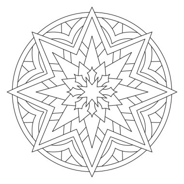 Vektör el karalama mandala. Boyama kitabı için stres önleyici boyama sayfası. Özet.