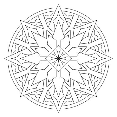 Vektör el karalama mandala. Boyama kitabı için stres önleyici boyama sayfası. Özet.
