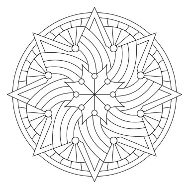 Vektör el karalama mandala. Boyama kitabı için stres önleyici boyama sayfası. Özet.