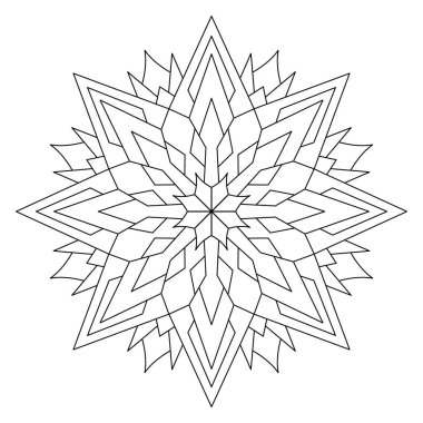 Vektör el karalama mandala. Boyama kitabı için stres önleyici boyama sayfası. Özet.