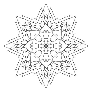 Vektör el karalama mandala. Boyama kitabı için stres önleyici boyama sayfası. Özet.