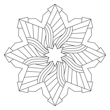 Vektör el karalama mandala. Boyama kitabı için stres önleyici boyama sayfası. Özet.
