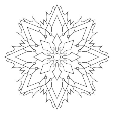 Vektör el karalama mandala. Boyama kitabı için stres önleyici boyama sayfası. Özet.