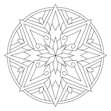 Vektör el karalama mandala. Boyama kitabı için stres önleyici boyama sayfası. Özet.
