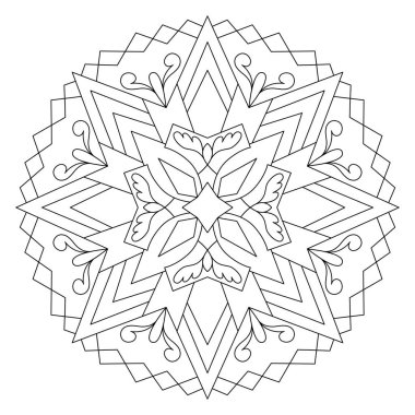 Vektör el karalama mandala. Boyama kitabı için stres önleyici boyama sayfası. Özet.