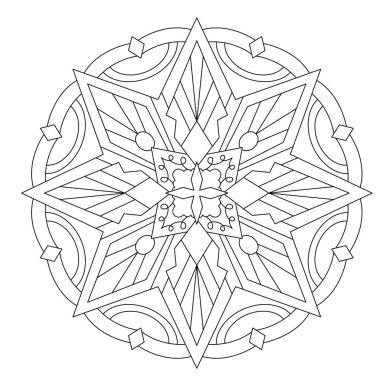 Vektör el karalama mandala. Boyama kitabı için stres önleyici boyama sayfası. Özet.