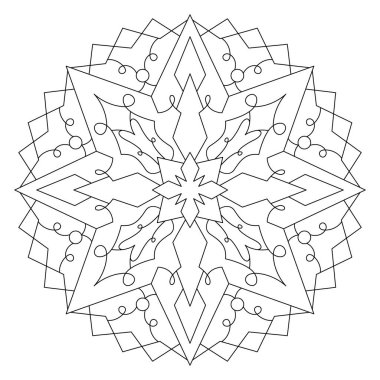 Vektör el karalama mandala. Boyama kitabı için stres önleyici boyama sayfası. Özet.