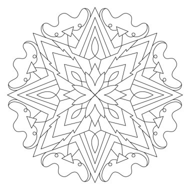 Vektör el karalama mandala. Boyama kitabı için stres önleyici boyama sayfası. Özet.