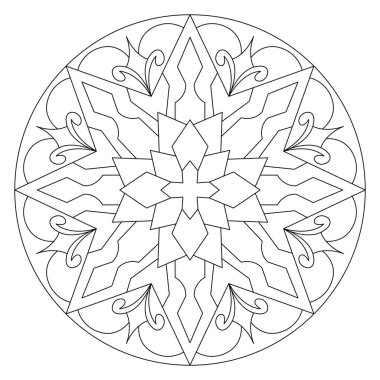 Vektör el karalama mandala. Boyama kitabı için stres önleyici boyama sayfası. Özet.