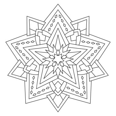 mandala. boyama kitabı sayfası. Vektör çizimi. yıldız mandala tasarımı