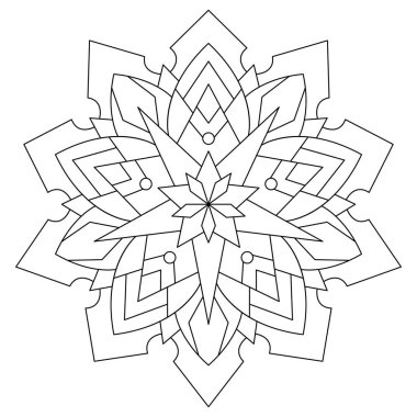 mandala. boyama kitabı sayfası. Vektör çizimi. yıldız mandala tasarımı
