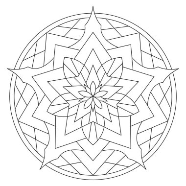 mandala. boyama kitabı sayfası. Vektör çizimi. yıldız mandala tasarımı