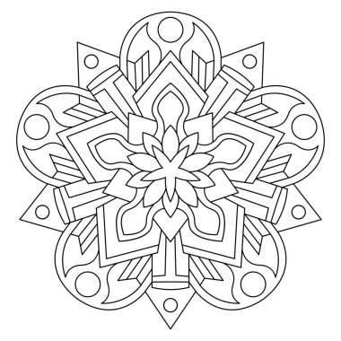 mandala. boyama kitabı sayfası. Vektör çizimi. yıldız mandala tasarımı