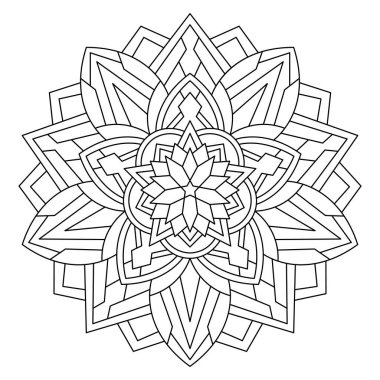 mandala. boyama kitabı sayfası. Vektör çizimi. yıldız mandala tasarımı