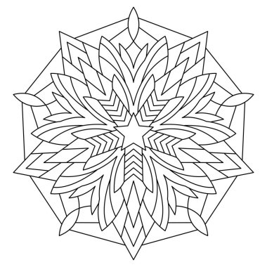 mandala. boyama kitabı sayfası. Vektör çizimi. yıldız mandala tasarımı