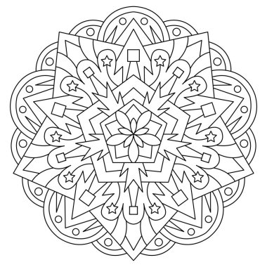 mandala. boyama kitabı sayfası. Vektör çizimi. yıldız mandala tasarımı