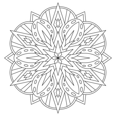 mandala. boyama kitabı sayfası. Vektör çizimi. yıldız mandala tasarımı