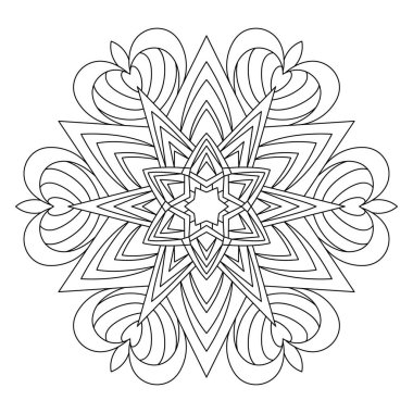 mandala. boyama kitabı sayfası. Vektör çizimi. yıldız mandala tasarımı