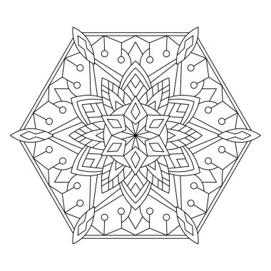 mandala. boyama kitabı sayfası. Vektör çizimi. yıldız mandala tasarımı